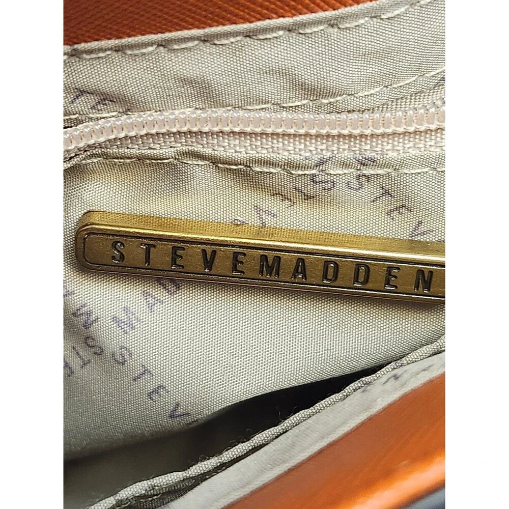 Steve Madden Orange Square Faux Leather Purse Handbag, 8.5x7x3